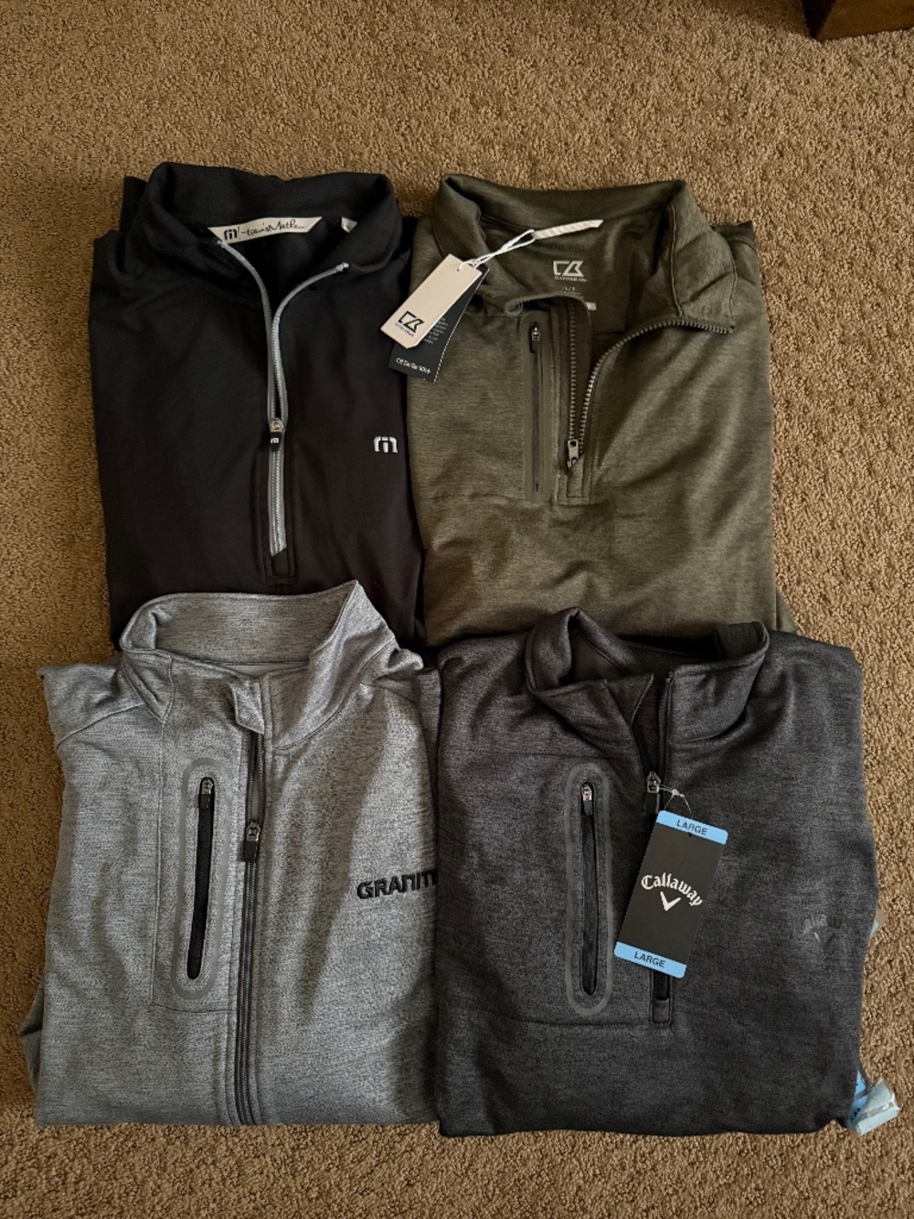 Bundle (4) - Large - 1 Full Zip & 3 Half Zip Pullovers (2 NWT)